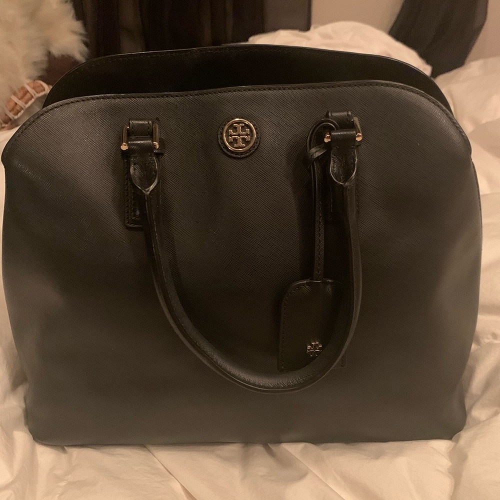 Black top handle purse